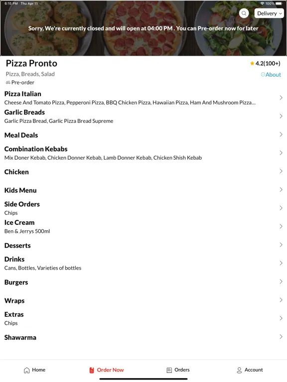 Zrzuty ekranu Pizza Pronto. iPad 