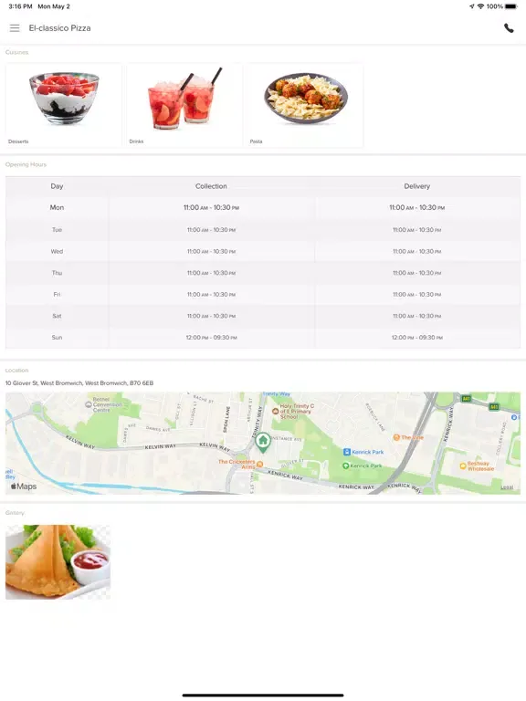 Zrzuty ekranu El-classico Pizza iPad 