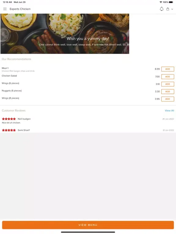 Tangkapan skrin Experts Chicken iPad 