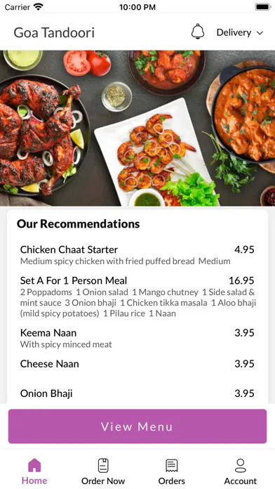 Capturas de tela do Goa Tandoori