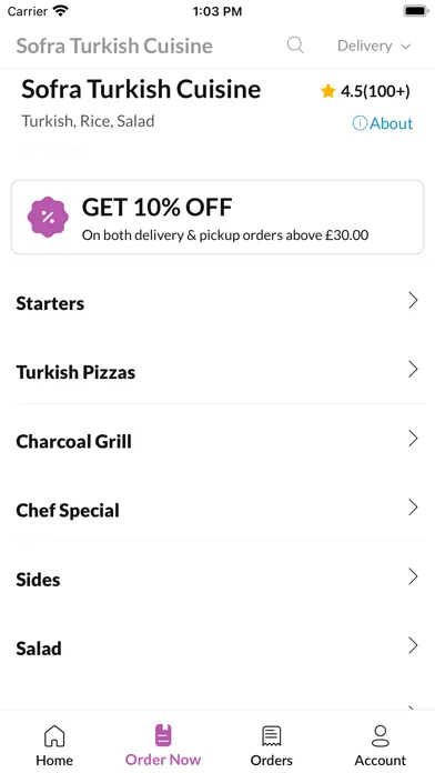 Captures d'écran de Sofra Turkish Cuisine