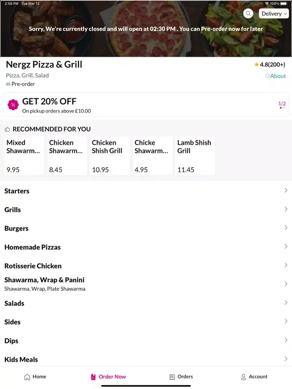 Nergz Pizza & Grill iPad  Ekran Görüntüleri