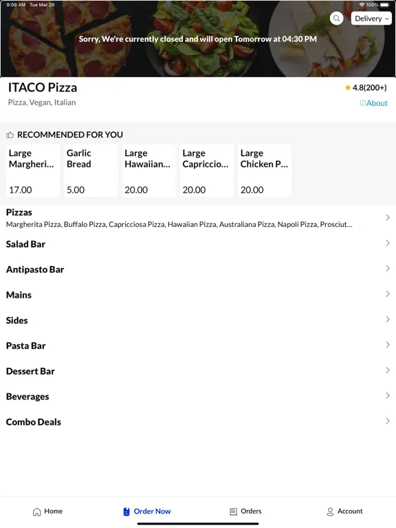 ITA.CO Pizza iPad  Ekran Görüntüleri