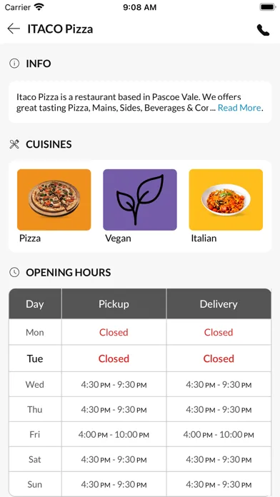 ITA.CO Pizza Ekran Görüntüleri