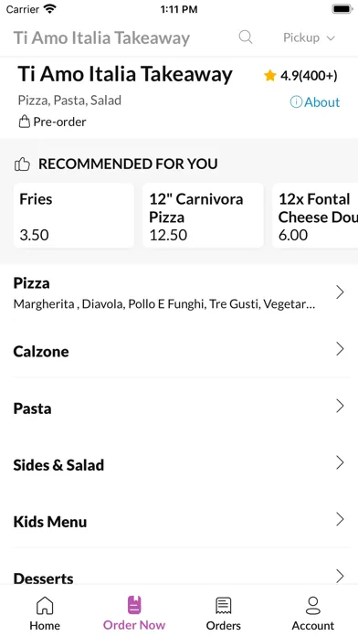 Ti Amo Italia Takeaway Screenshots
