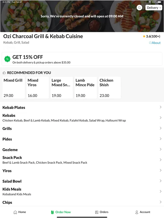 Ozi Charcoal Grill & Kebab iPad  Ekran Görüntüleri