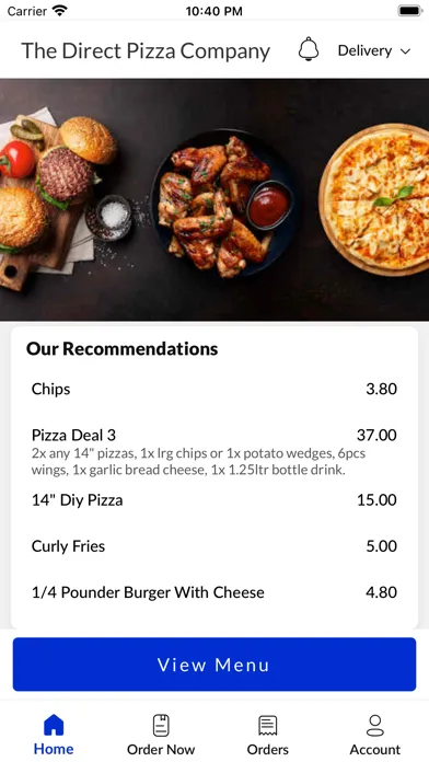 Capturas de tela do The Direct Pizza Company