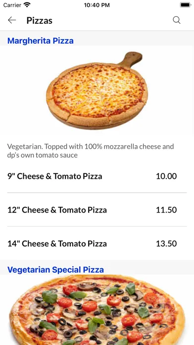 Capturas de tela do The Direct Pizza Company