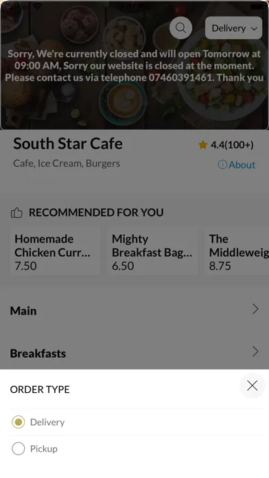 Captures d'écran de South Star Cafe