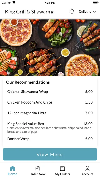 Capturas de tela do King Grill And Shawarma