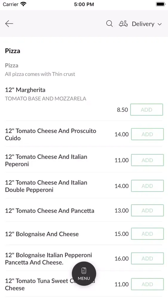 Capturas de tela do Marghe Rita Italian Cuisine
