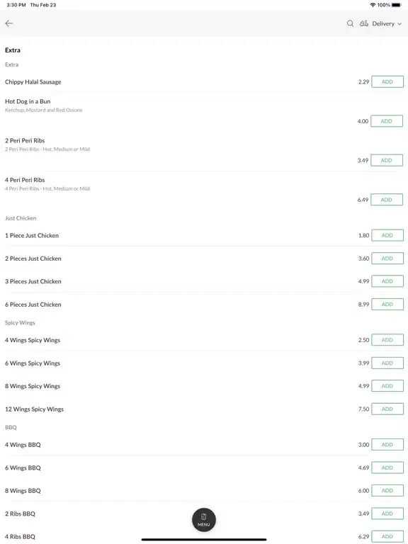 Ảnh chụp màn hình của UppercrustPeriPeriFriedChicken iPad 