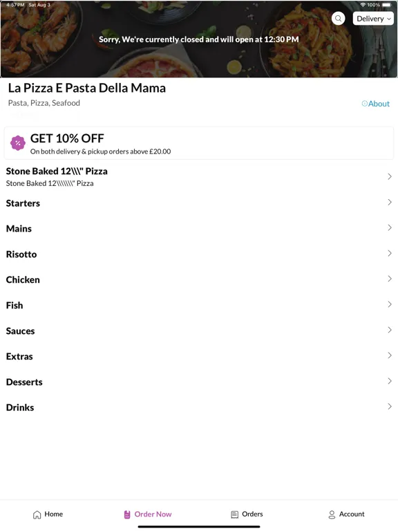 La Pizza E Pasta Della Mama iPad  Screenshots