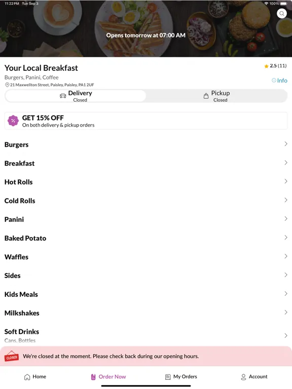 Your Local Breakfast iPad  Screenshots