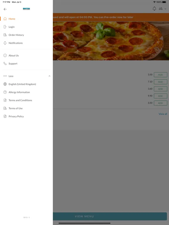 Shotton Kebab House iPad  스크린샷