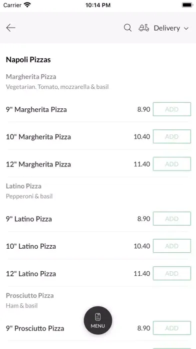 Tangkapan skrin Bella Napoli Express