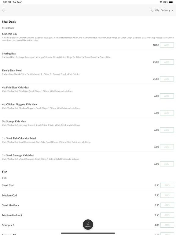 Captures d'écran de Millers Fish And Chips iPad 