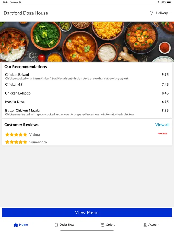 Capturas de pantalla de Dartford Dosa House iPad 