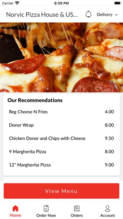 Tangkapan skrin Norvic Pizza House
