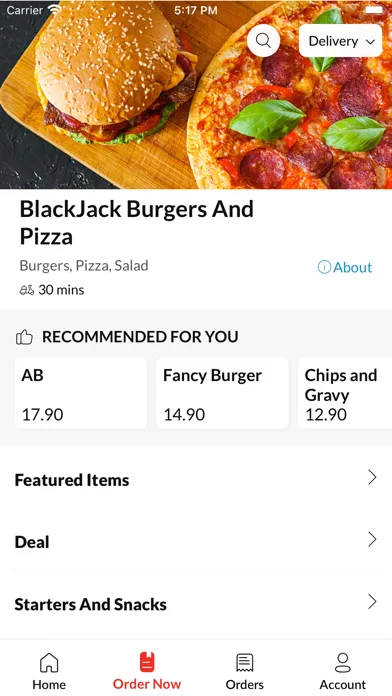 Ảnh chụp màn hình của BlackJack Burgers And Pizza