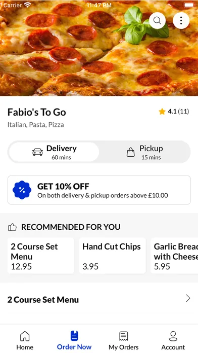 Capturas de tela do Fabio's To Go