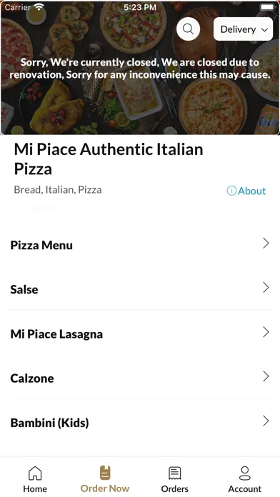 Mi PiaceAuthentic ItalianPizza Screenshots