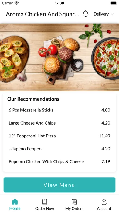 Ảnh chụp màn hình của Aroma Chicken And Square Pizza