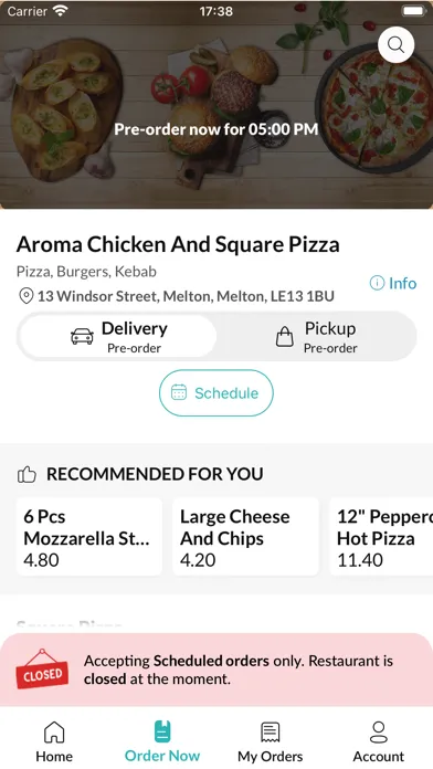 Ảnh chụp màn hình của Aroma Chicken And Square Pizza