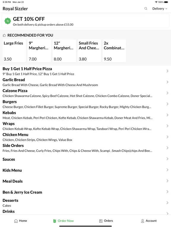 Royal Sizzler iPad  स्क्रीनशॉट