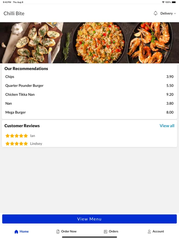 Chilli Bite Huntingdon iPad  Screenshots