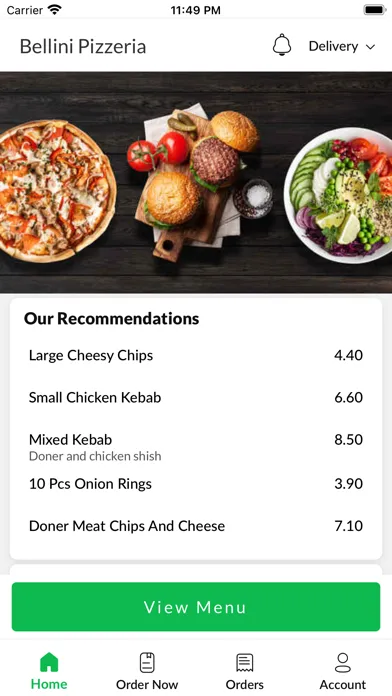 Zrzuty ekranu Bellini Pizzeria Matlock