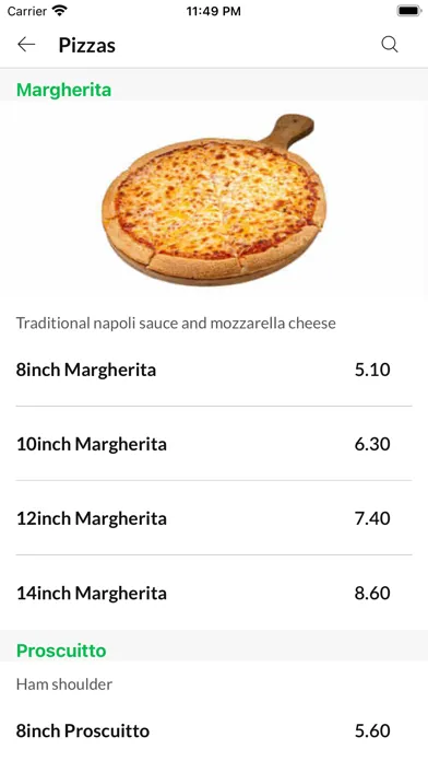 Zrzuty ekranu Bellini Pizzeria Matlock