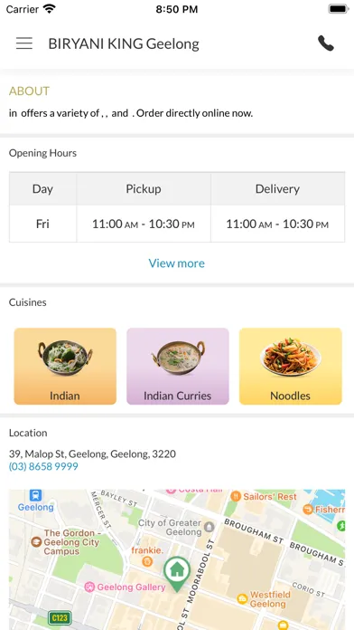 BIRYANI KING Geelong Screenshots
