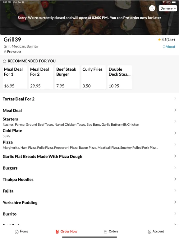 Grill39 iPad 應用截圖