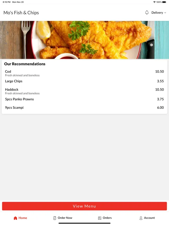 Mo's Fish & Chips iPad  Screenshots