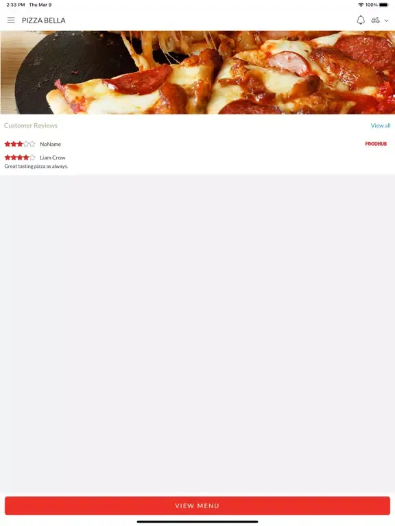 Captures d'écran de Pizza Bella Langley Moor iPad 