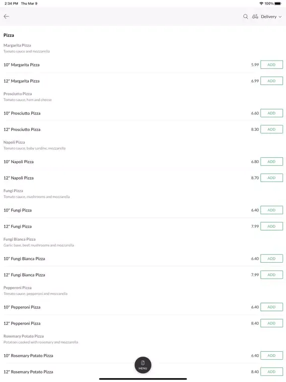 Captures d'écran de Pizza Bella Langley Moor iPad 