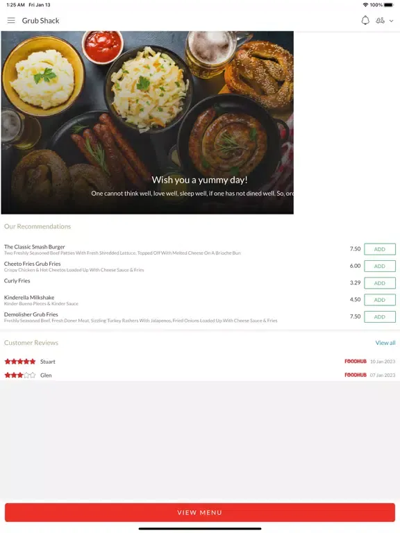 Grub Shack iPad  Screenshots
