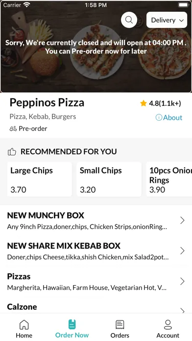 Ảnh chụp màn hình của Peppinos Pizza