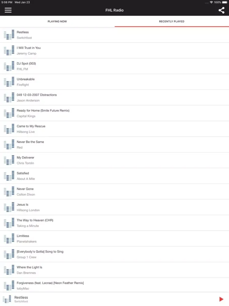Ảnh chụp màn hình của FHL iPad 