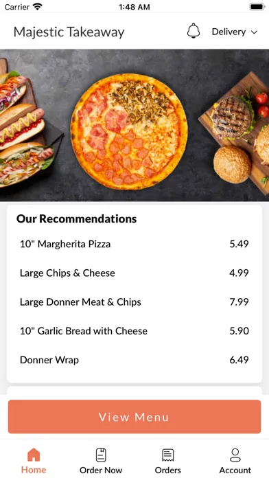 Tangkapan layar Majestic Takeaway