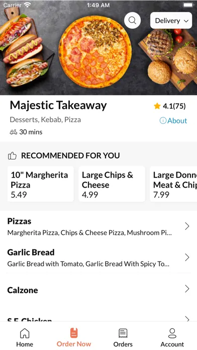 Tangkapan layar Majestic Takeaway