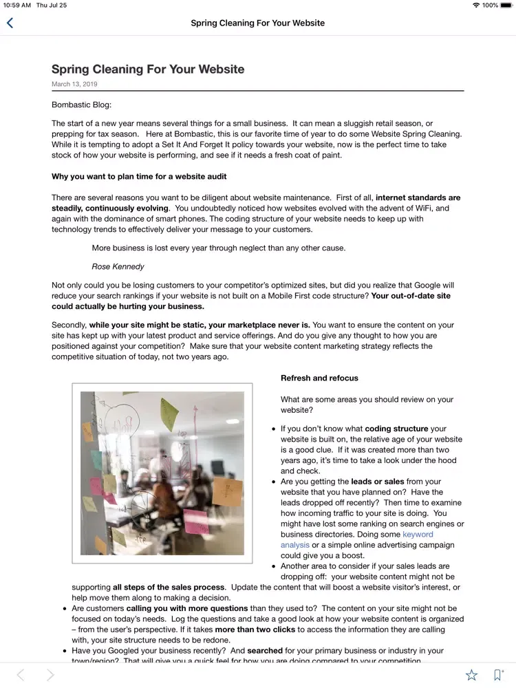 Bombastic Marketing Toolkit iPad 应用截图