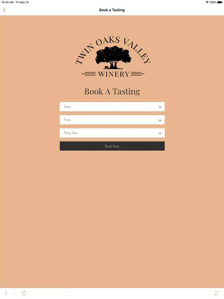 Capturas de pantalla de Twin Oaks Valley Winery iPad 