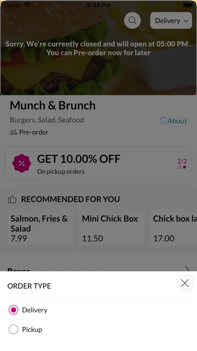 Capturas de tela do Munch & Brunch