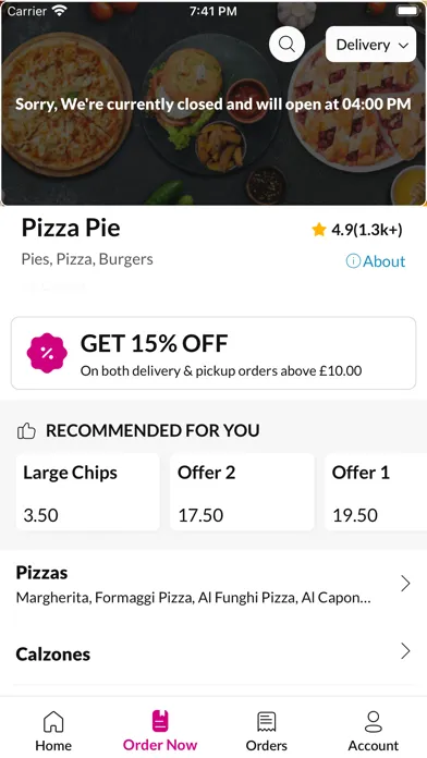 Tangkapan layar Pizza Pie.