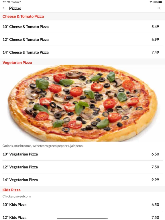 Tangkapan skrin Shiraz Grill Stalybridge iPad 