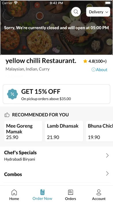 Capturas de tela do Yellow Chilli Restaurant