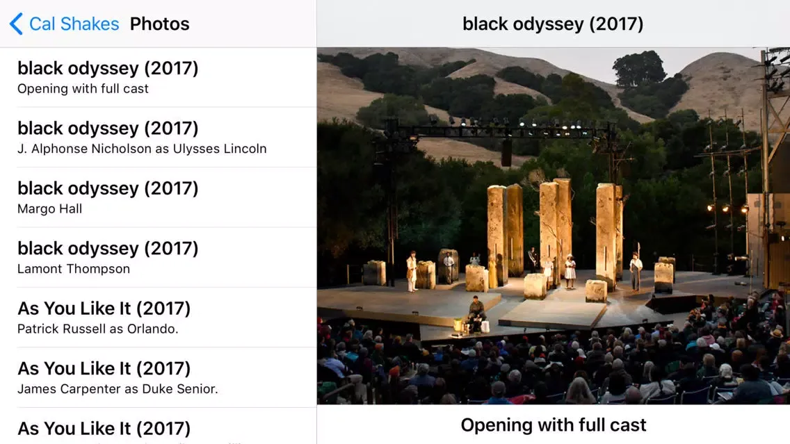 California Shakespeare History स्क्रीनशॉट