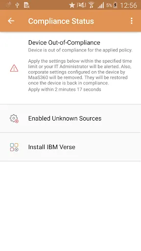 ภาพหน้าจอของ MaaS360 MDM for Android